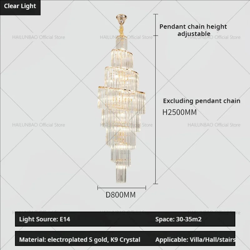 DecorBites™ Crystal Chandelier for Penthouse Villa Living Room - Modern Light Luxury Design