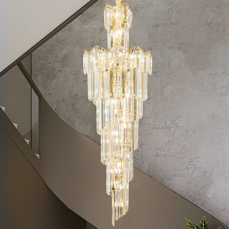 DecorBites™ Crystal Chandelier: European Villa Hotel Luxury Hollow Building Middle Floor Lighting