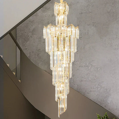DecorBites™ Crystal Chandelier: European Villa Hotel Luxury Hollow Building Middle Floor Lighting