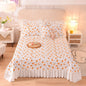 Decobites Princess Chiffon Printed King Size Bedspread, Quilted Cotton Bed Cover