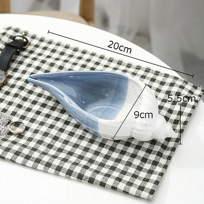 DecorBites™ Ceramic Marine Life Decorative Storage Tray for Dresser or Tabletop