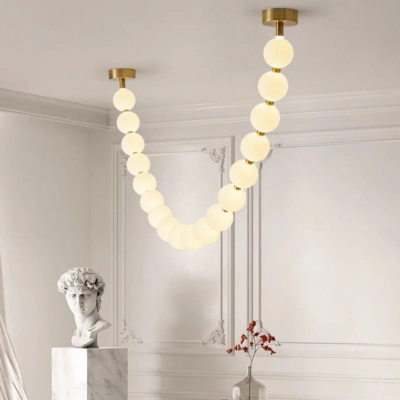 Nordic Beaded Alloy Pendant Light
