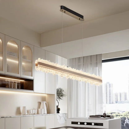 Nordic Linear Brushed Stainless Steel Pendant Light