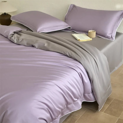 Decobites Luxury 600TC Egyptian Cotton Bedding Set: Duvet, Bed Sheet, Pillowcases - Queen King Size