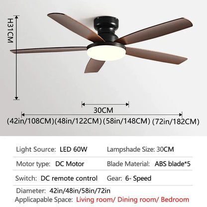 ثريا DecorBites™ منخفضة الإضاءة مقاس 72 بوصة مزودة بمروحة أرضية 2023 لغرفة المعيشة ومروحة سقف للرياح القوية