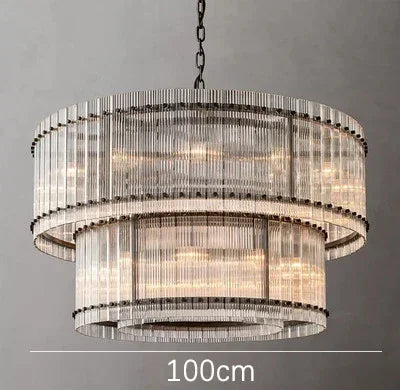 Decorbites™ Lámpara de Araña de Doble Capa de Oro con Cristal para Dormitorio, Comedor y Sala de Estar