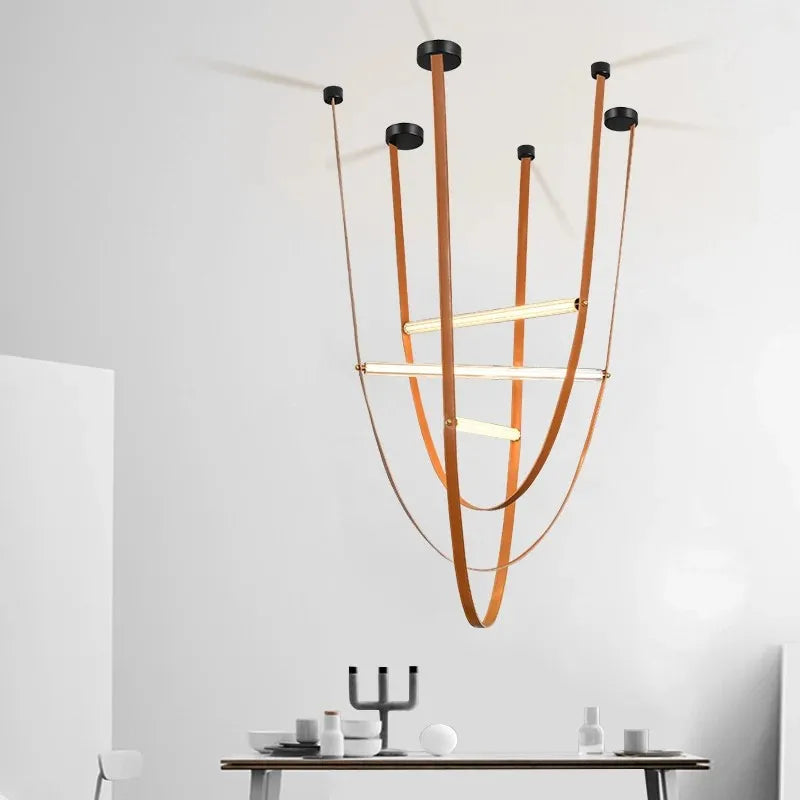 DecorBites™ Glass Tube Pendant Lamp: Modern LED Lighting for Living Room, Duplex Villa Staircase