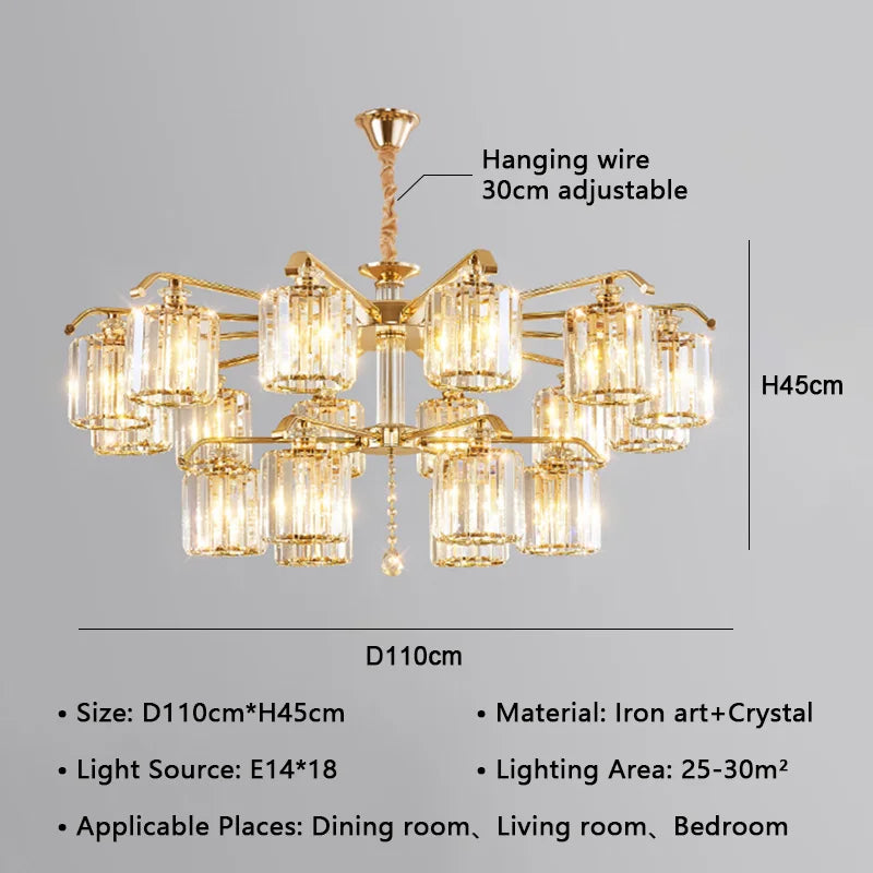 DecorBites™ Crystal Lustre Chandelier: Modern Luxury Indoor Lighting Fixtures