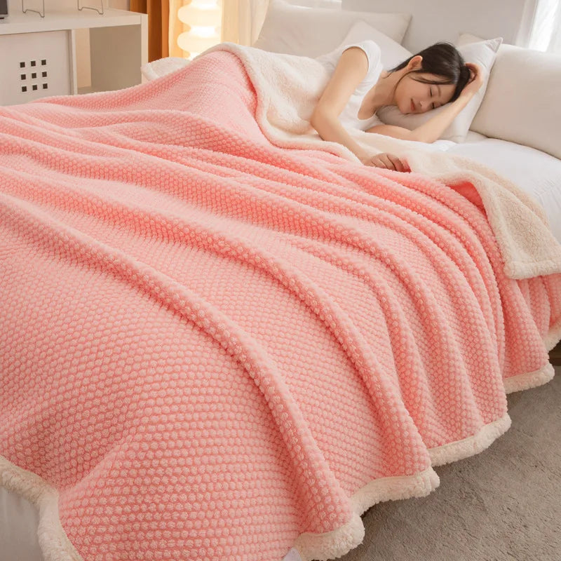 DecorBites™ High-Density Plush Double-Layer Blanket - Multi-Functional and Cozy Warmth