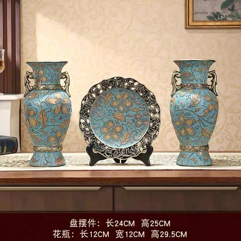 DecorBites™ Resin Vase Dried Flowers Arrangement for Living Room Decor