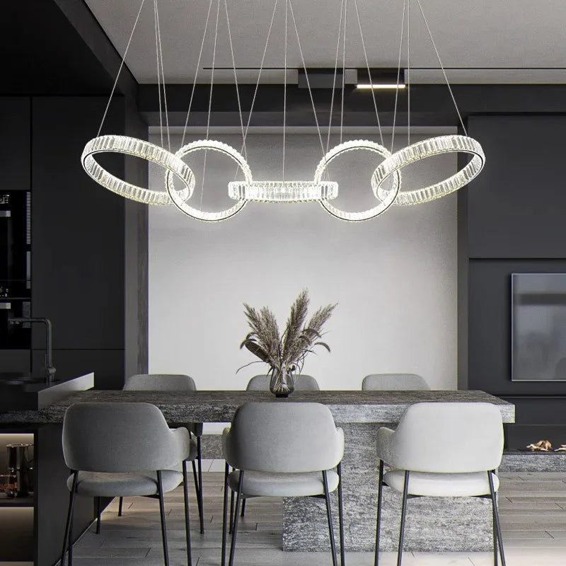 DecorBites™ Crystal Chandelier Pendant Light for Living Room Dining Room Ceiling Lighting