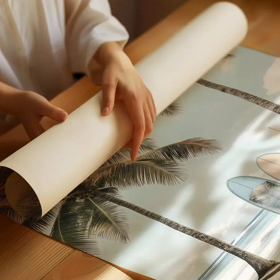 DecorBites™ Tropical Surfboard Travel Wall Art Set