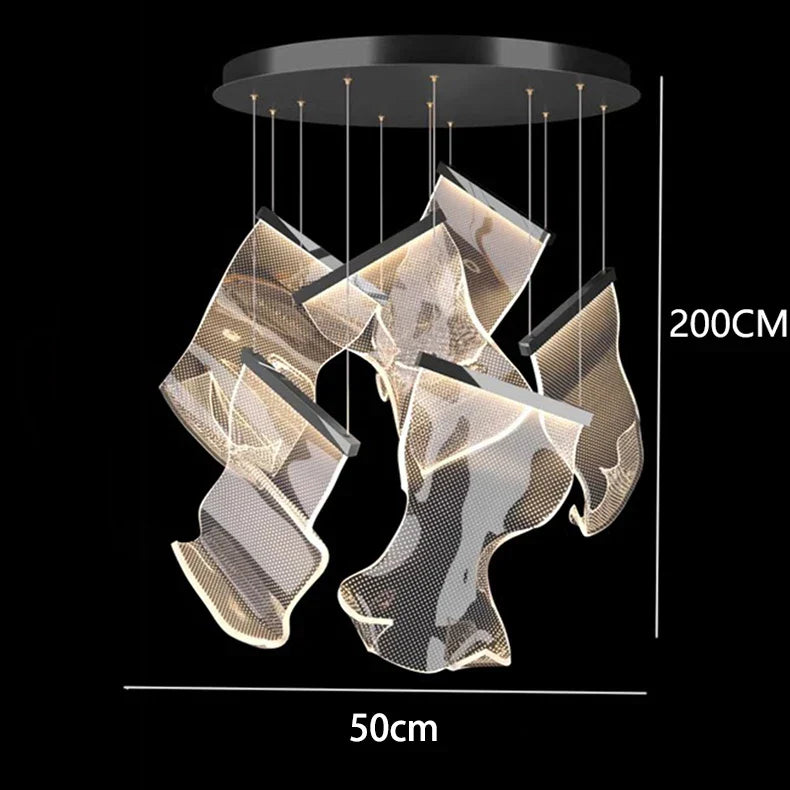 Lámpara de araña de cristal DecorBites™ para escalera, iluminación moderna para sala de estar, lámparas colgantes de interior.