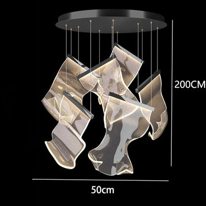 Lámpara de araña de cristal DecorBites™ para escalera, iluminación moderna para sala de estar, lámparas colgantes de interior.