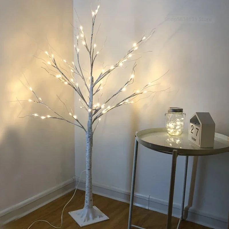 Lámparas de mesa DecorBites™ LED con forma de abedul blanco para decoración navideña, fiestas y bodas