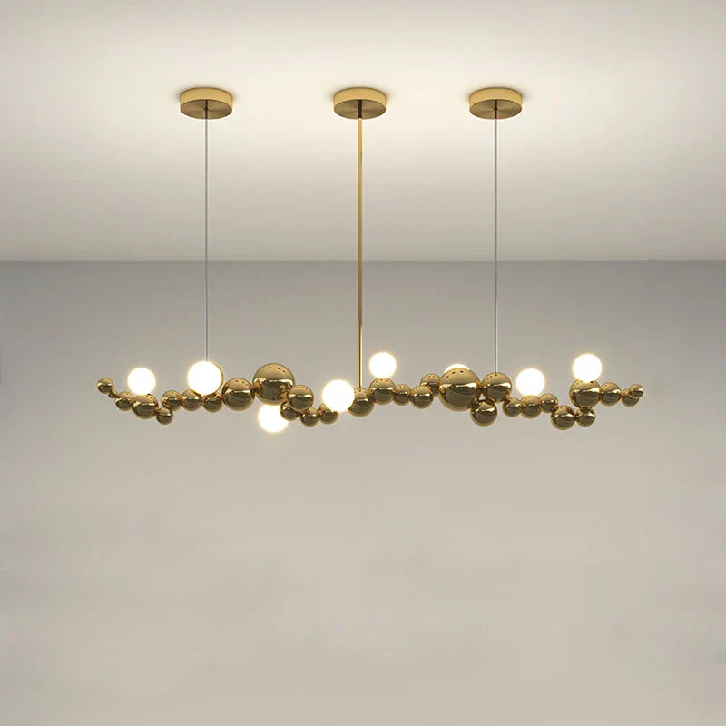 DecorBites™ Dimmable LED Hanging Pendant Light for Living Room - Gold Silver Luminaire