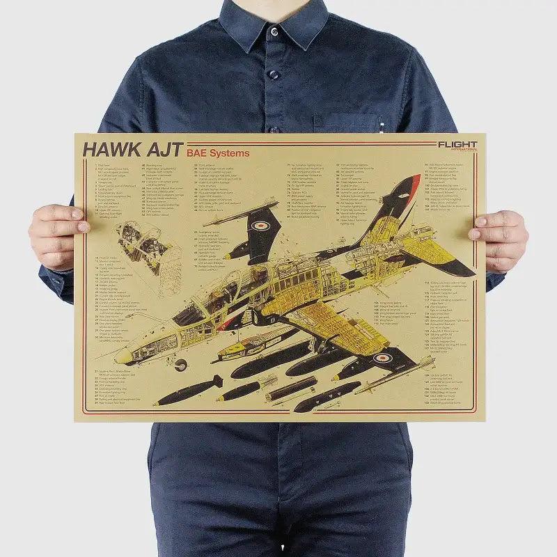H1231-战机系列-鹰式Hawk-800x800.jpg DecorBites™ Vintage Aircraft Design Poster for Wall Decor