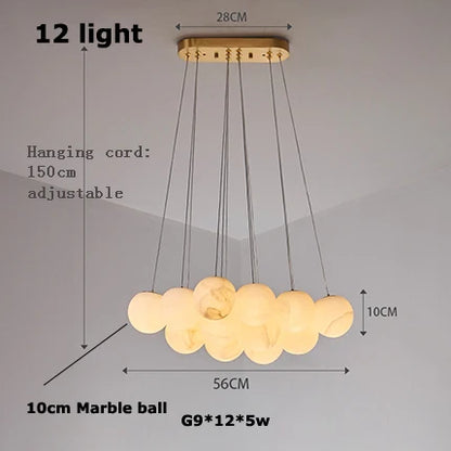 DecorBites™ LED Marble Balls Chandelier for Dinning Room