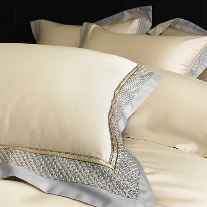 Decobites Luxury Embroidery Bedding Set - Premium Duvet Cover, Bedspread, Pillowcases