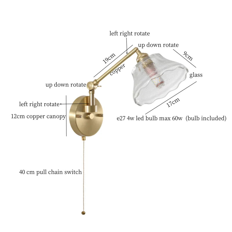 DecorBites™ Clear Glass LED Wall Sconce Switch Light - Nordic Minimalism Design