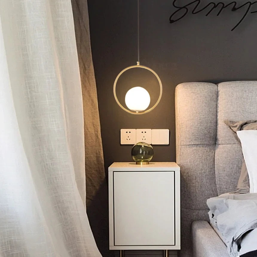 DecorBites™ Glass Pendant Lights: Modern Bedroom Bedside Chandeliers for Home Indoor Decor