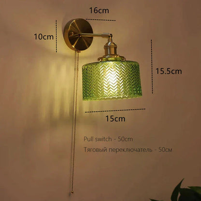 DecorBites™ Art Deco LED Wall Lamp with Pull Switch, Nordic Design, Glass Interior Wall Light