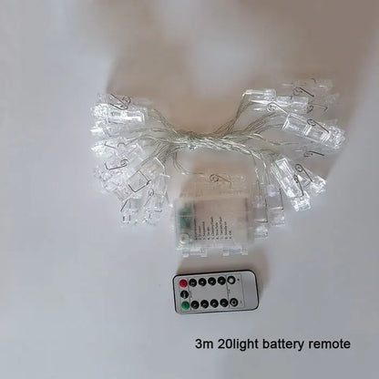 DecorBites™ LED Garland Photo Clip String Lights for Party Wedding Decor