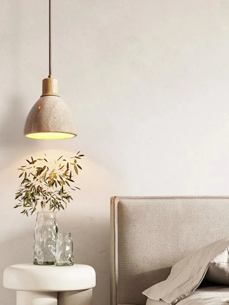 Yellow Stone Pendant Lamp Japanese Style 23cm