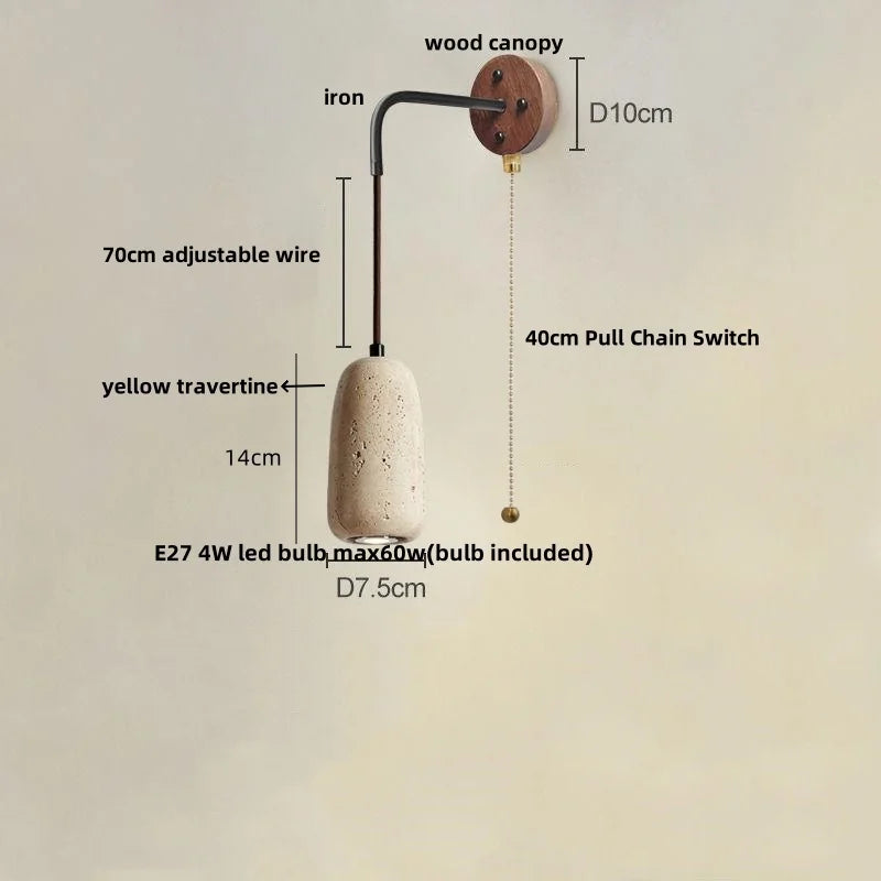 DecorBites™ LED Yellow Travertine Stone Wall Lamp - Nordic Modern Stair Light