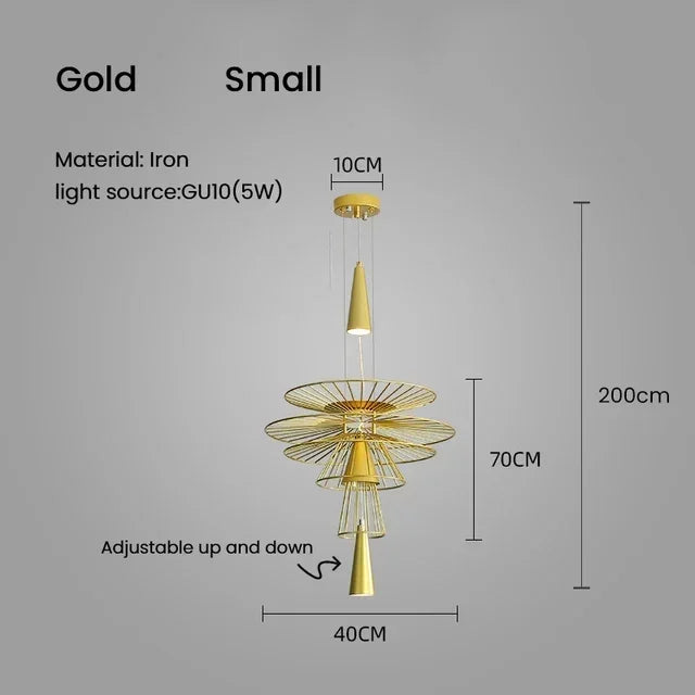 DecorBites™ Iron Art Dinning Room Pendant Light in Black/Gold - Modern Nordic LED Fixture