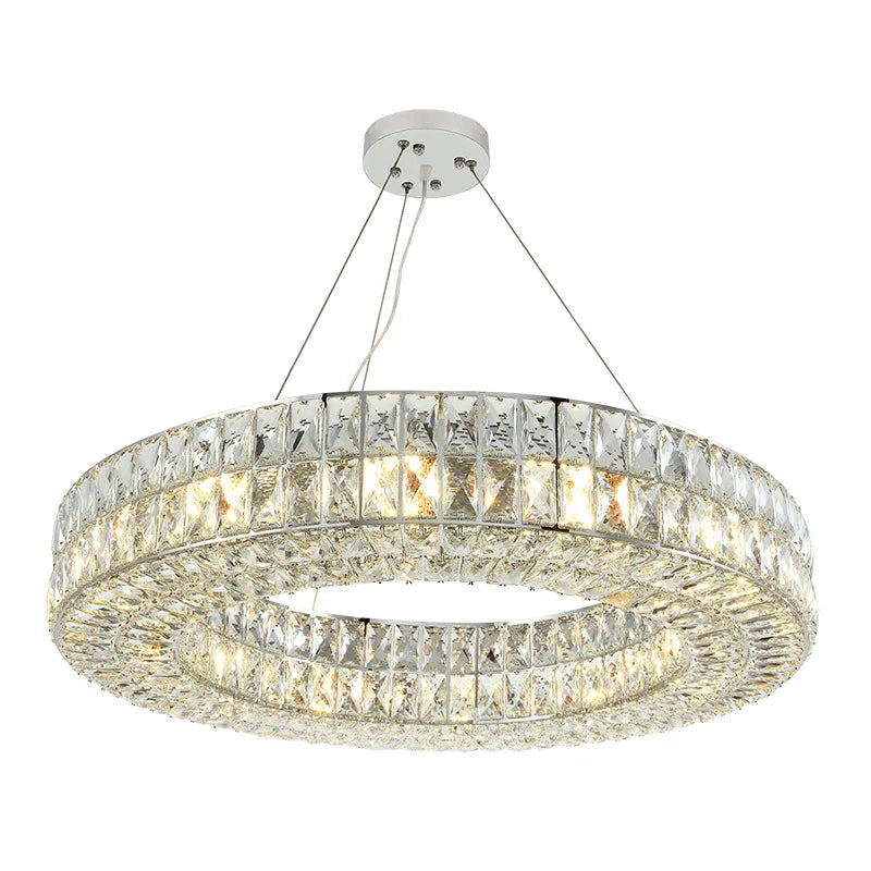 DecorBites™ Gold K9 Crystal LED Ring Chandelier Pendant Light for Home Decor