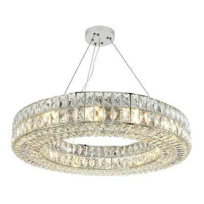 DecorBites™ Gold K9 Crystal LED Ring Chandelier Pendant Light for Home Decor