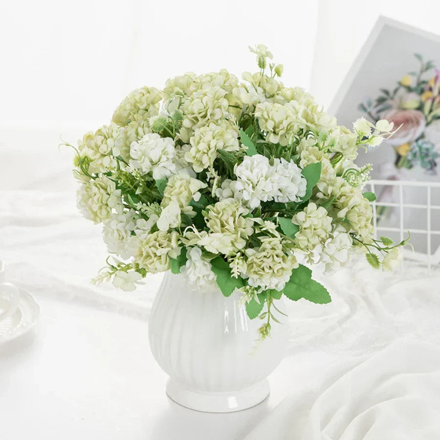 DecorBites™ Hydrangea Bouquet Artificial Flowers Home Decor Wedding Floral Arrangement Bouquet