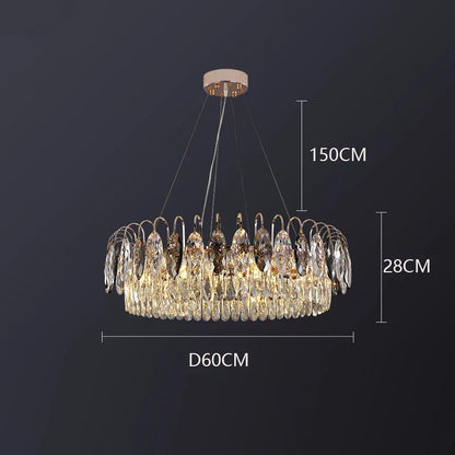 DecorBites™ Crystal Chandelier: Elegant Living Room & Bedroom Pendant Light