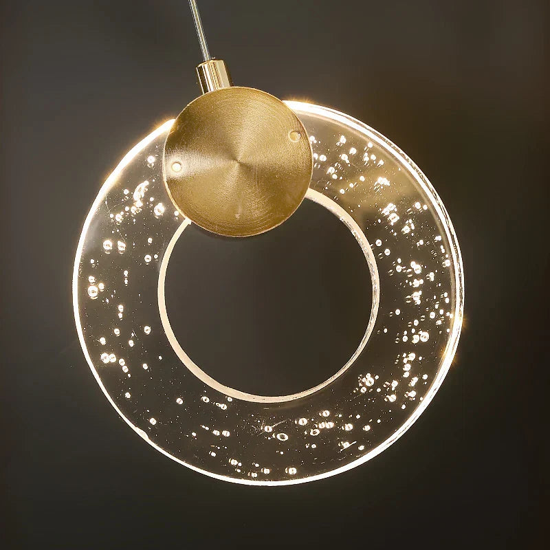 DecorBites™ Circular Crystal Led Chandelier Luxury Modern Villa Staircase Living Room Decor Fixtur