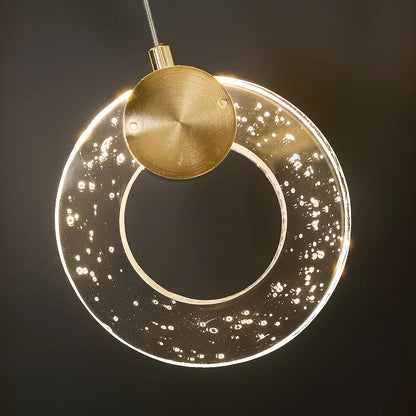 DecorBites™ Circular Crystal Led Chandelier Luxury Modern Villa Staircase Living Room Decor Fixtur