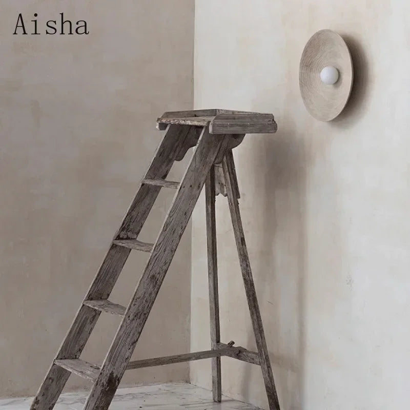 Aplique de pared de resina estilo japonés DecorBites™ - Aplique redondo retro