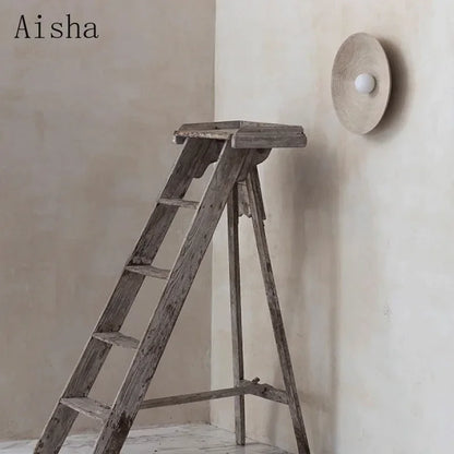 Aplique de pared de resina estilo japonés DecorBites™ - Aplique redondo retro