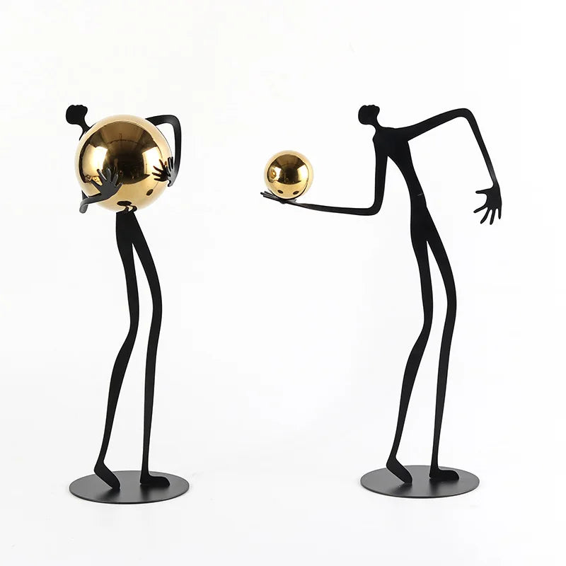 Escultura de Figura de Oro Decorbites™ Ornamento Metálico Decoración para el Hogar Figurilla