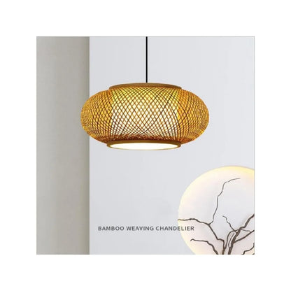 Japanese Bamboo Woven Pendant Lantern