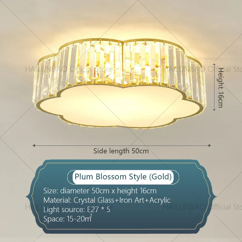 DecorBites™ Crystal Light: Modern Restaurant Hotel Ceiling Light for Living Room