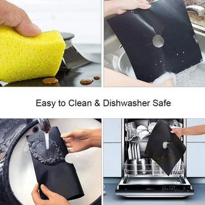 واقي سطح موقد الغاز DecorBites™، عبوة من 6 قطع، 27 سم، قابل للغسل ومقاوم للزيت