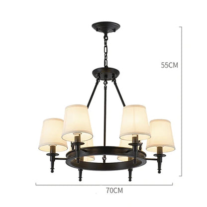 ثريا DecorBites™ بتصميم ريفي عتيق مصنوعة من القماش مع عاكس ضوء معلق في السقف للديكور الداخلي للمنزل