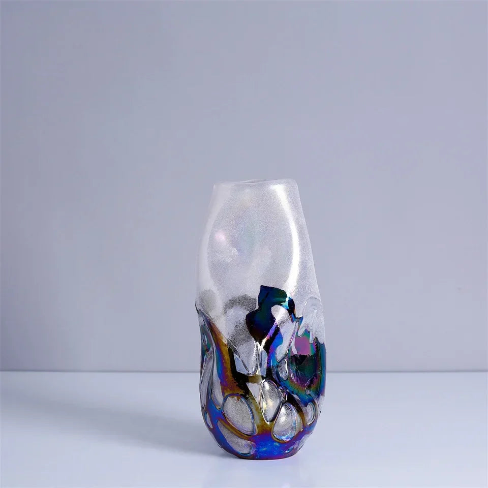 DecorBites™ Gradient Glass Vase for Home Decor and Floral Arrangements