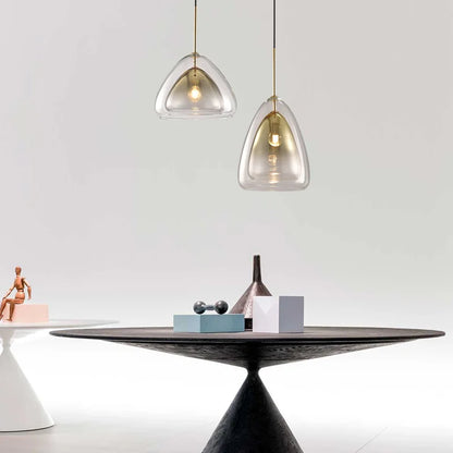 DecorBites™ Gradient Glass Pendant Lamps: Luxury LED Chandeliers for Bedroom and Restaurant