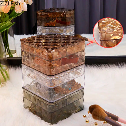 DecorBites™ Elegant Jewelry Boxes and Cosmetic Jars - Plastic Storage Containers