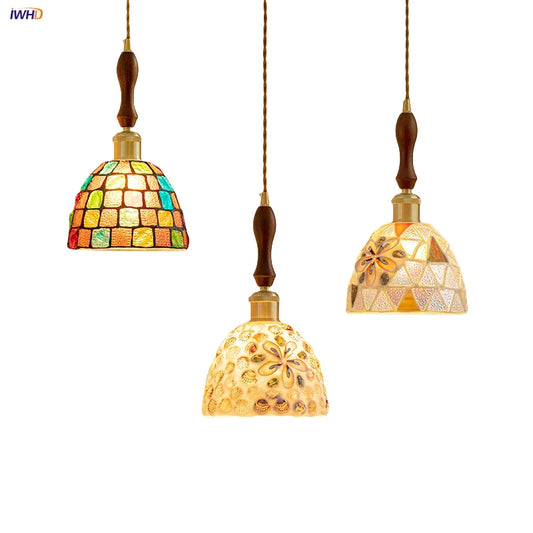 DecorBites™ Colorful Glass Shell LED Pendant Lamp for Living & Dining Room