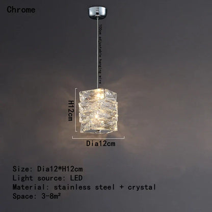 DecorBites™ Crystal Dining Table Pendant Lamp: Elegant Led Decoration for Kitchen Island, Restaurant, Living Room