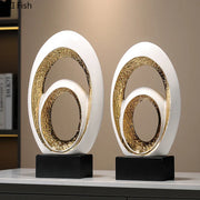 Escultura de Arte Abstracta Decorbites™ Gold Ornamentos de Escritorio Estética Minimalista Decoración