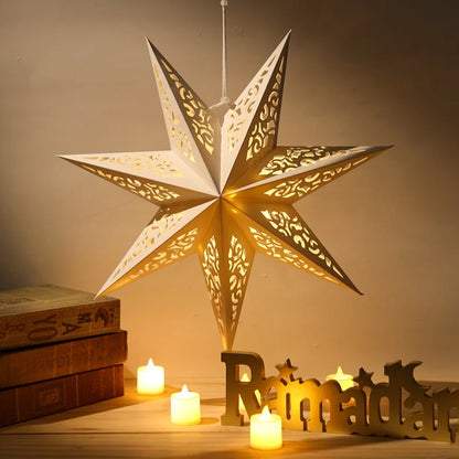 Hollow Star Hanging Pendants Ramadan Decoration 2024 for Home Navidad Natal Noel Gifts Christmas Ornaments New Year 2025